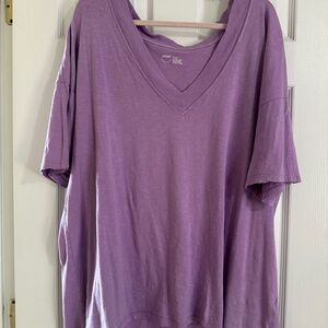 Aerie Purple V-Neck T-Shirt XL